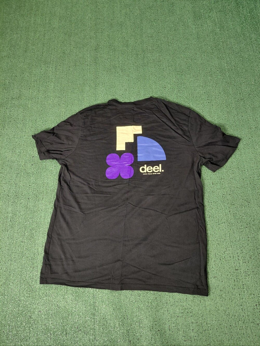Deel "Learn Focus Grow" 2025 Company Logo Black T Shirt Sz XL